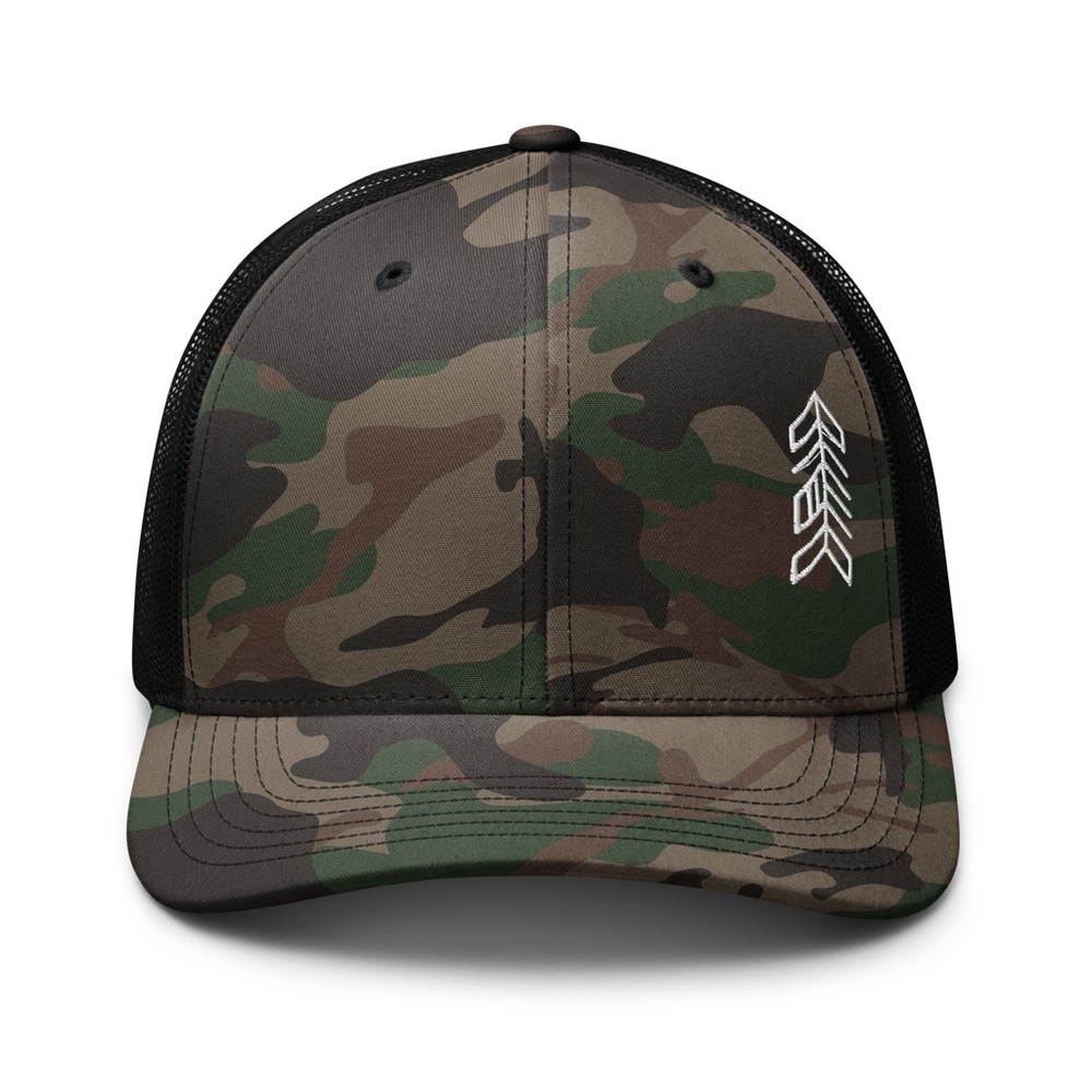 Men’s Trucker Hat with Embroidered Arrow Design